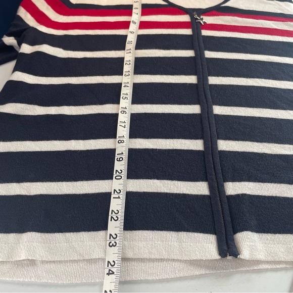 C. J. Banks by Christopher and Banks 2X Red White and Blue Sweater with Star Zip - Picture 7 of 10